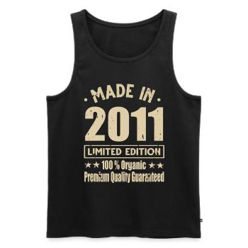 Made in 2011 Vintage Retro Limited Edition - Männer Premium Bio Tank Top - Schwarz - Vorne - AI Model Male 178 light (178cm)