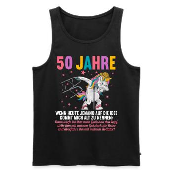 50 Jahre idee mich alt zu nennen 50 Geburtstag - Männer Premium Bio Tank Top - Schwarz - Vorne - Michal (187cm)