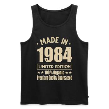 Made in 1984 Vintage Retro Limited Edition - Männer Premium Bio Tank Top - Schwarz - Vorne - Michal (187cm)