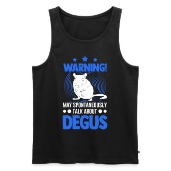 Warning May spontaneously talk about Degus - Men's Premium Organic Tank Top - black - Front - AI Model Male 178 light (178cm)
