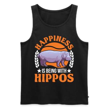 Hippo Lucky Hippo Hippo - Débardeur bio Premium Homme - noir - Devant - Michal (187cm)