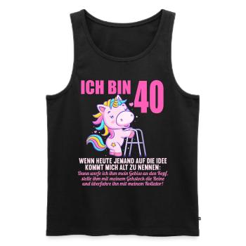 40 Jahre idee mich alt zu nennen 40 Geburtstag - Männer Premium Bio Tank Top - Schwarz - Vorne - Michal (187cm)