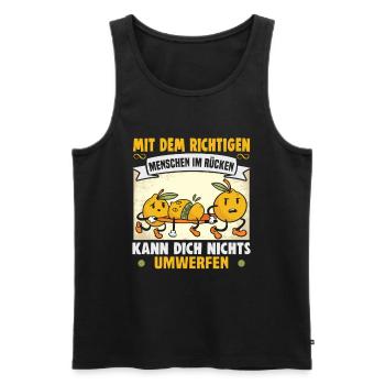 Freundschafts Geschenk für guten Freund - Männer Premium Bio Tank Top - Schwarz - Vorne - Michal (187cm)