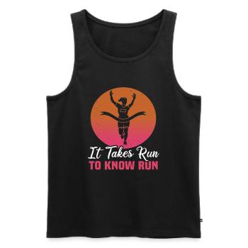 Running Marathon Runner Running - Men's Premium Organic Tank Top - black - Front - AI Model Male 178 light (178cm)