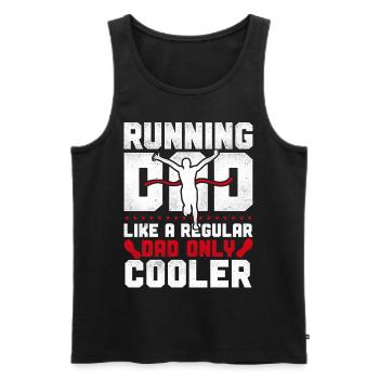 Coureur de course Semi-marathon Papa - Débardeur bio Premium Homme - noir - Devant - Michal (187cm)