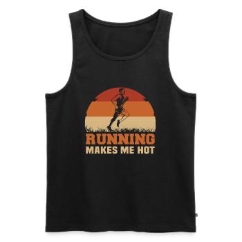 Running Marathon Runner Running - Débardeur bio Premium Homme - noir - Devant - AI Model Male 178 light (178cm)