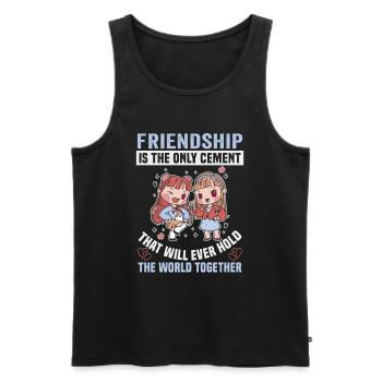 Friendship gift for good friend - Men's Premium Organic Tank Top - black - Front - Michal (187cm)