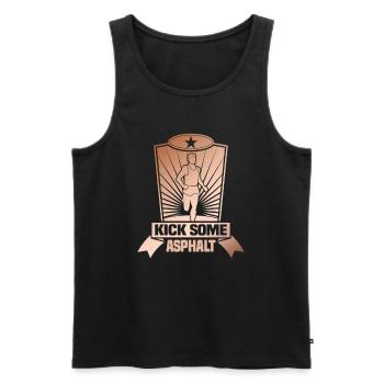 Running Marathon Runner Running - Men's Premium Organic Tank Top - black - Front - AI Model Male 178 light (178cm)