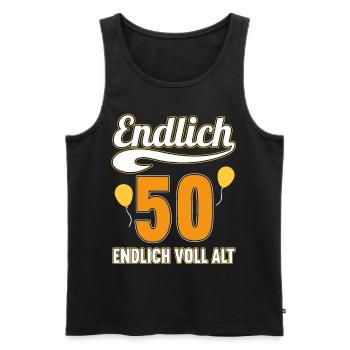 Endlich 50 Jahre endlich voll alt 50 Geburtstag - Männer Premium Bio Tank Top - Schwarz - Vorne - AI Model Male 178 light (178cm)