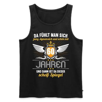 60 Jahre Jung Schön Dynamisch 60 Geburtstag - Männer Premium Bio Tank Top - Schwarz - Vorne - AI Model Male 178 light (178cm)