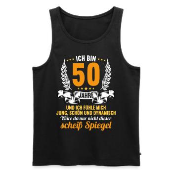 50 Jahre Jung Schön Dynamisch 50 Geburtstag - Männer Premium Bio Tank Top - Schwarz - Vorne - AI Model Male 178 light (178cm)