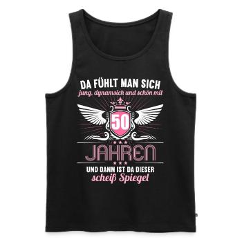 50 Jahre Jung Schön Dynamisch 50 Geburtstag - Männer Premium Bio Tank Top - Schwarz - Vorne - AI Model Male 178 light (178cm)