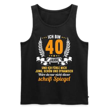 40 Jahre Jung Schön Dynamisch 40 Geburtstag - Männer Premium Bio Tank Top - Schwarz - Vorne - AI Model Male 178 light (178cm)