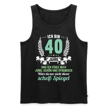40 Jahre Jung Schön Dynamisch 40 Geburtstag - Männer Premium Bio Tank Top - Schwarz - Vorne - AI Model Male 178 light (178cm)