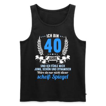 40 Jahre Jung Schön Dynamisch 40 Geburtstag - Männer Premium Bio Tank Top - Schwarz - Vorne - AI Model Male 178 light (178cm)