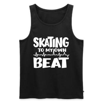 Skating To My Own Beat Heartbeat Skater Gift idea - Men's Premium Organic Tank Top - black - Front - Michal (187cm)