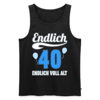 Endlich 40 Jahre endlich voll alt 40 Geburtstag - Männer Premium Bio Tank Top - Schwarz - Vorne - Michal (187cm)