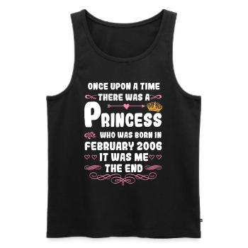 Es war einmal eine Prinzessin. Februar 2006 Geburt - Männer Premium Bio Tank Top - Schwarz - Vorne - Michal (187cm)