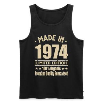 Made in 1974 Vintage Retro Limited Edition - Männer Premium Bio Tank Top - Schwarz - Vorne - Michal (187cm)