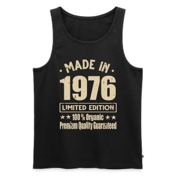 Made in 1976 Vintage Retro Limited Edition - Männer Premium Bio Tank Top - Schwarz - Vorne - Michal (187cm)