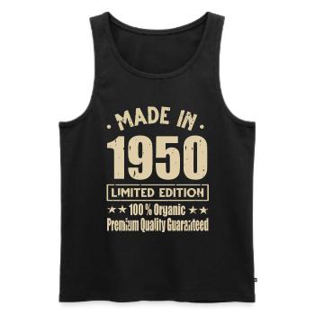 Made in 1950 Vintage Retro Limited Edition - Men's Premium Organic Tank Top - black - Front - Michal (187cm)