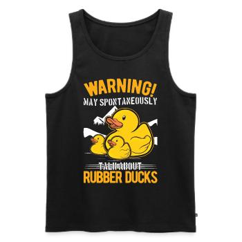 Peut parler spontanément de Rubber Ducks - Débardeur bio Premium Homme - noir - Devant - Michal (187cm)