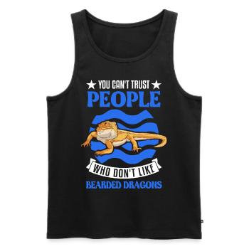 Bearded Dragon Pogona Gift - Men's Premium Organic Tank Top - black - Front - Michal (187cm)