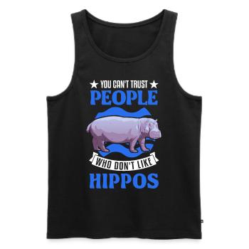 Hippo Lover Hippo Hippo Hippo - Men's Premium Organic Tank Top - black - Front - Michal (187cm)