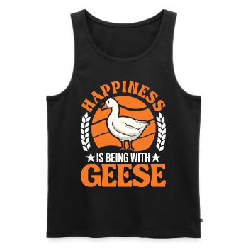 Geese Luck Goose lovers Goose breeders - Men's Premium Organic Tank Top - black - Front - Michal (187cm)