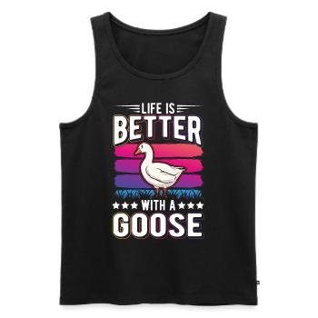 Life is better with a Goose Goose Breeder Goose - Men's Premium Organic Tank Top - black - Front - Michal (187cm)