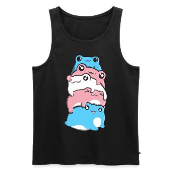 Transgender Pride Frog Pile Transgender Flag - Men's Premium Organic Tank Top - black - Front - AI Model Male 178 light (178cm)