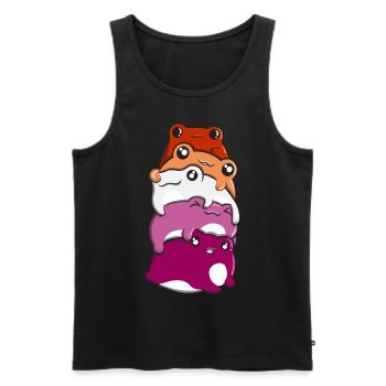 Lesben- und Schwulenstolz Froschhaufen Lesben- und - Männer Premium Bio Tank Top - Schwarz - Vorne - AI Model Male 178 light (178cm)
