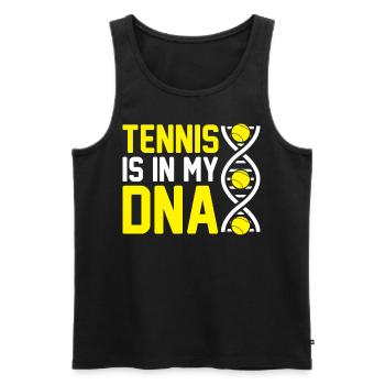 Dicton joueur de tennis - Le tennis est dans mon ADN - Débardeur bio Premium Homme - noir - Devant - Michal (187cm)
