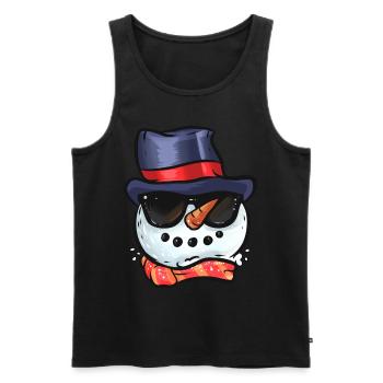 Frosty The Snowman With Sunglasses Party - Men's Premium Organic Tank Top - black - Front - AI Model Male 178 light (178cm)