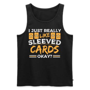 I Just Really Like Sleeved Cards Okay? Trading - Männer Premium Bio Tank Top - Schwarz - Vorne - Michal (187cm)
