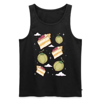 Angelcore Aesthetic Strawberry Cake Coconut - Men's Premium Organic Tank Top - black - Front - AI Model Male 178 light (178cm)