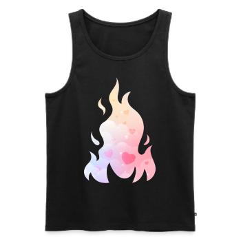 Angelcore Ästhetisches Feuer Flamme Herzen - Männer Premium Bio Tank Top - Schwarz - Vorne - Michal (187cm)