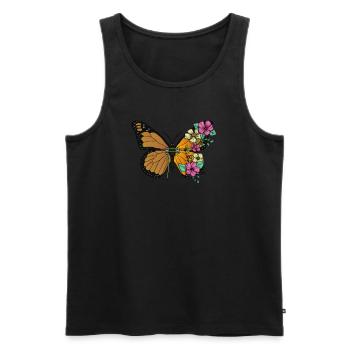 Biopunk Butterfly Flower Biopunk Aesthetics - Men's Premium Organic Tank Top - black - Front - Michal (187cm)