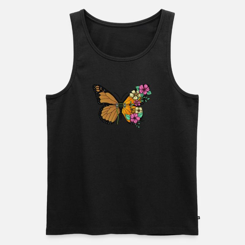 Biopunk-Schmetterling Blume Biopunk-Ästhetik - Männer Premium Bio Tank Top - Schwarz