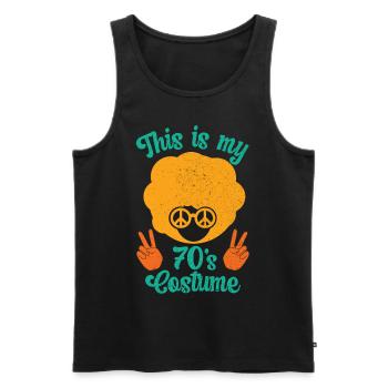 70s 1970s Seventies Party Outfit Costume - Men's Premium Organic Tank Top - black - Front - Michal (187cm)