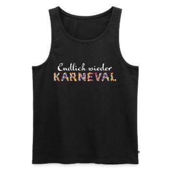 Karneval Fasching Kölle Alaaf Konfetti Jeck Narr - Männer Premium Bio Tank Top - Schwarz - Vorne - Michal (187cm)