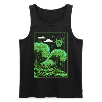 Biopunk Big Wave Before Kanagawa Biopunk Aesthetics - Men's Premium Organic Tank Top - black - Front - Michal (187cm)