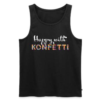 Happy with Confetti Konfetti Karneval Fasching - Männer Premium Bio Tank Top - Schwarz - Vorne - Michal (187cm)