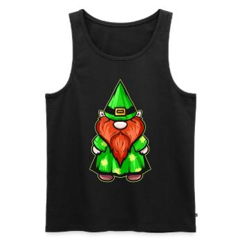 Green Dressed Gnome For St. Patrick's Day - Men's Premium Organic Tank Top - black - Front - AI Model Male 178 light (178cm)