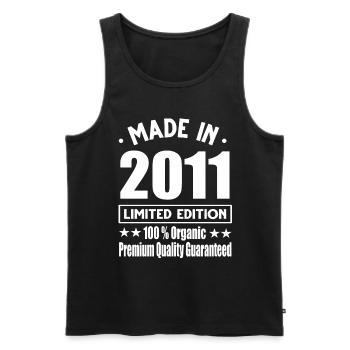 Made in 2011 Vintage Retro Limited Edition - Männer Premium Bio Tank Top - Schwarz - Vorne - AI Model Male 178 light (178cm)