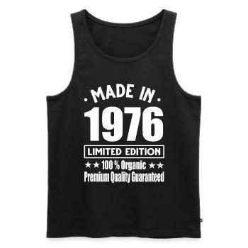 Made in 1976 Vintage Retro Limited Edition - Männer Premium Bio Tank Top - Schwarz - Vorne - Michal (187cm)