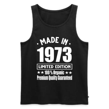 Made in 1973 Vintage Retro Limited Edition - Männer Premium Bio Tank Top - Schwarz - Vorne - AI Model Male 178 light (178cm)