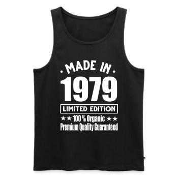 Made in 1979 Vintage Retro Limited Edition - Männer Premium Bio Tank Top - Schwarz - Vorne - Michal (187cm)