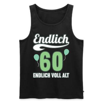 Endlich 60 Jahre endlich voll alt 60 Geburtstag - Männer Premium Bio Tank Top - Schwarz - Vorne - AI Model Male 178 light (178cm)