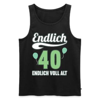 Endlich 40 Jahre endlich voll alt 40 Geburtstag - Männer Premium Bio Tank Top - Schwarz - Vorne - Michal (187cm)